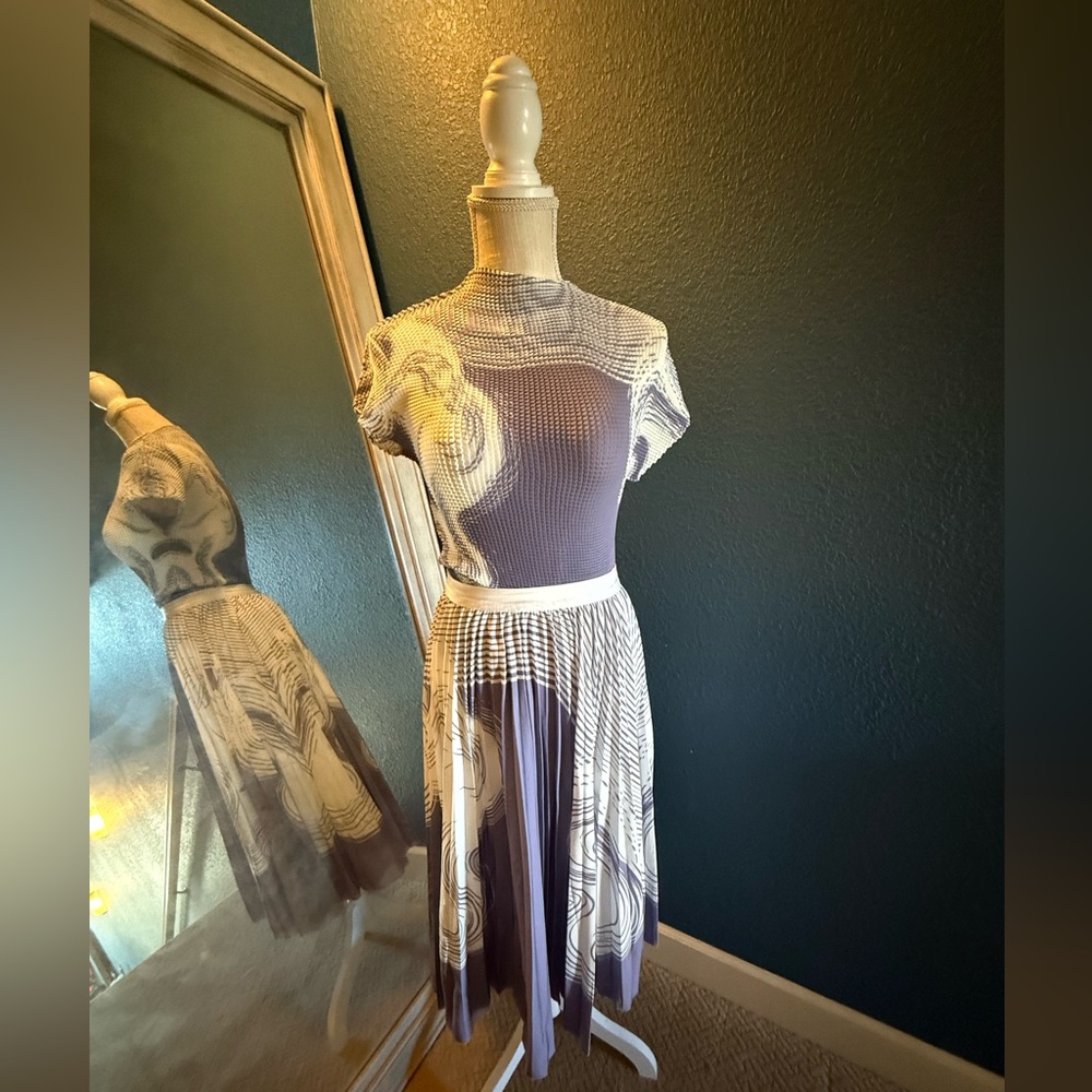 Elegant Purple and White Women's Skirt
